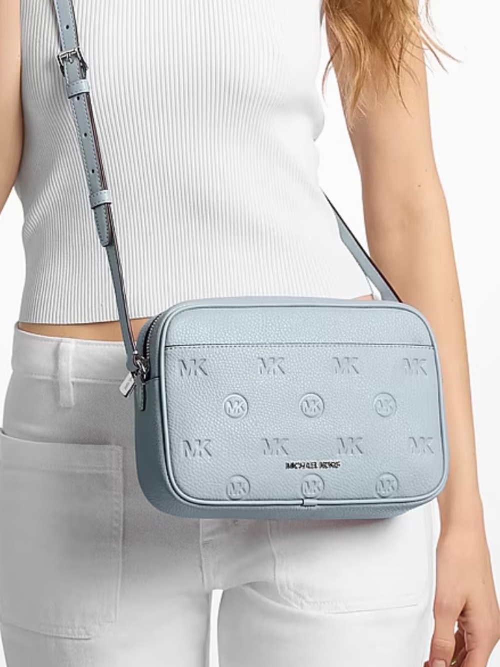 Michael Kors Jet Set Travel Lg Logo Debossed EW Camera Crossbody
Pale Ocean
NWT - Picture 4 of 16